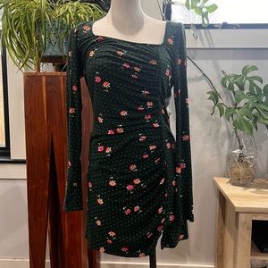 Free People NWOT Green floral Dress